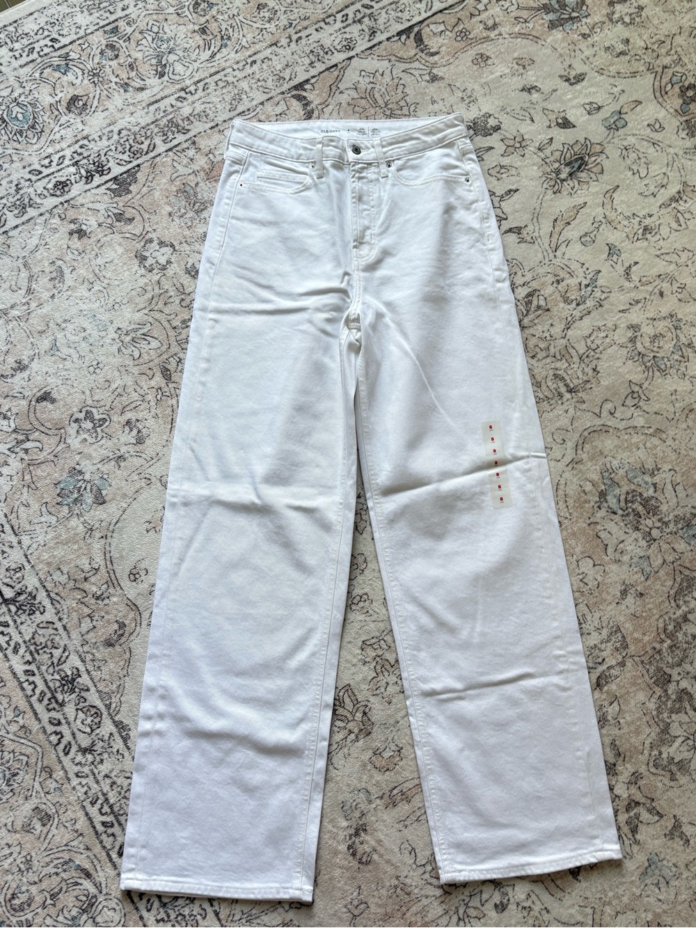 Old Navy White Extra High-Rise Wide-Leg Jeans Size 8 Tall